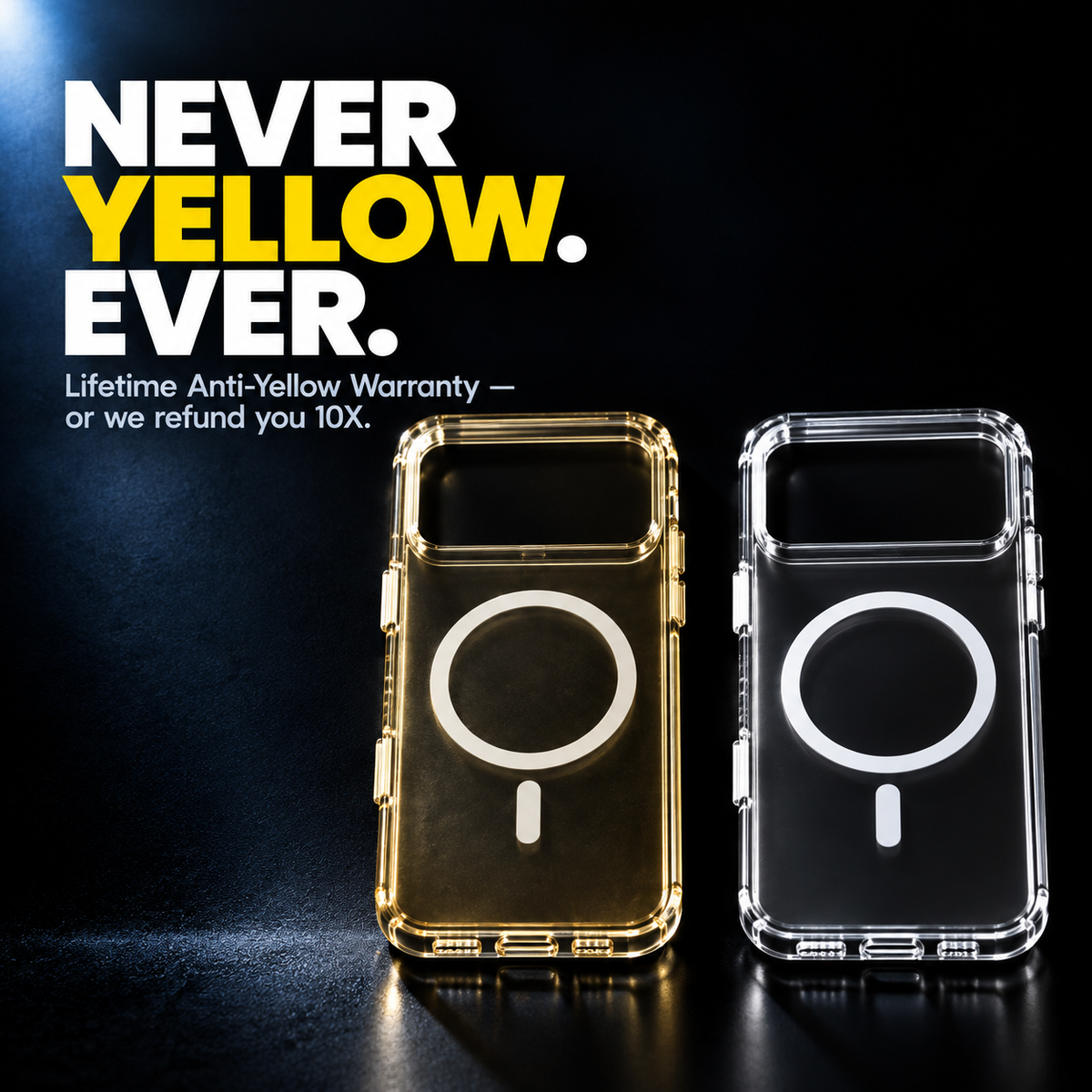 India's First Glass + PC Clear Case – 10X Scratch Resistant, Lifetime Never Yellow