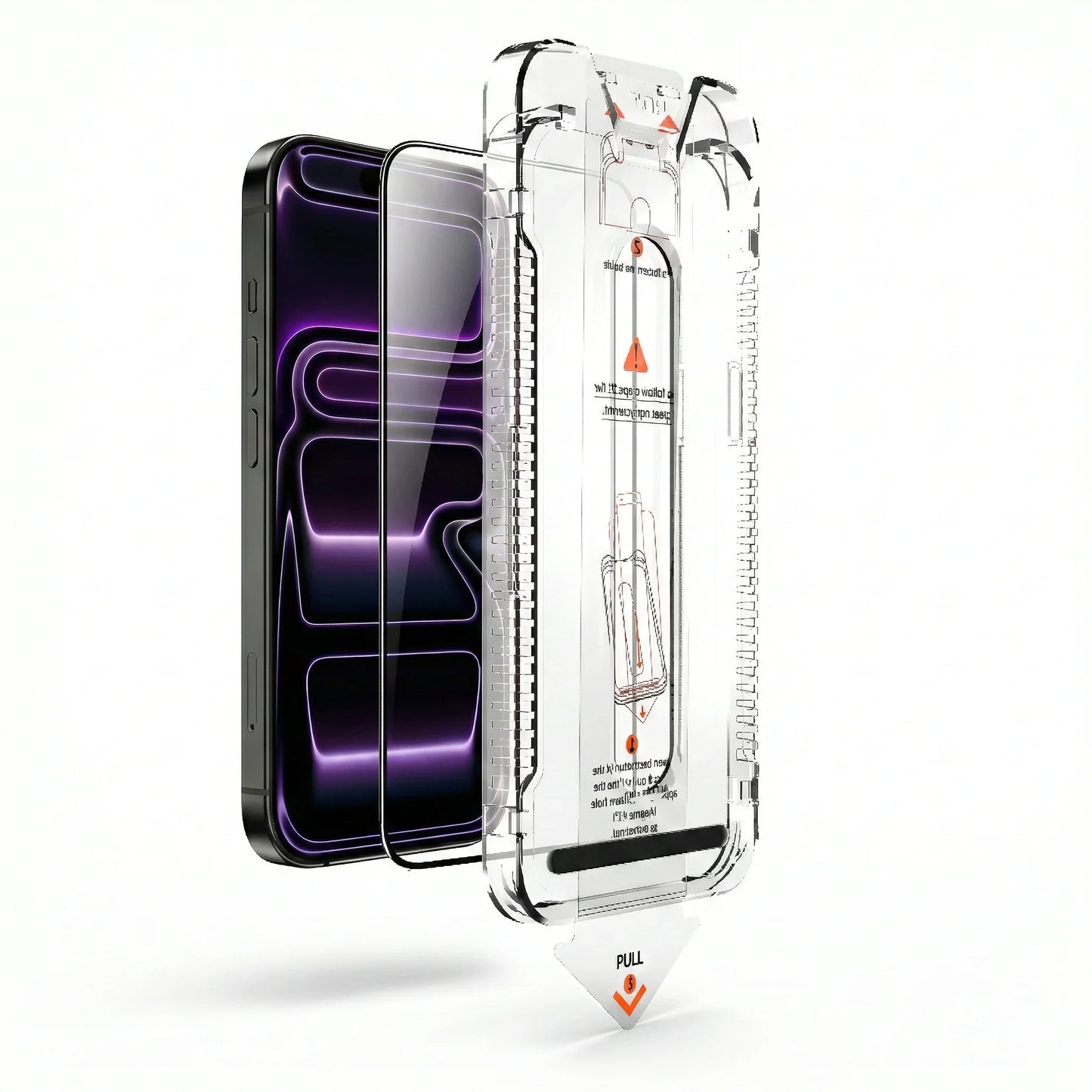 CaseLab Easy Fit Kit for iPhone 17 showing the precision alignment frame and camera-bump locking mould for bubble-free installation.